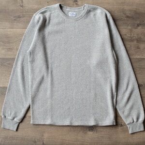 Gray Long Sleeve Waffle Knit Shirt